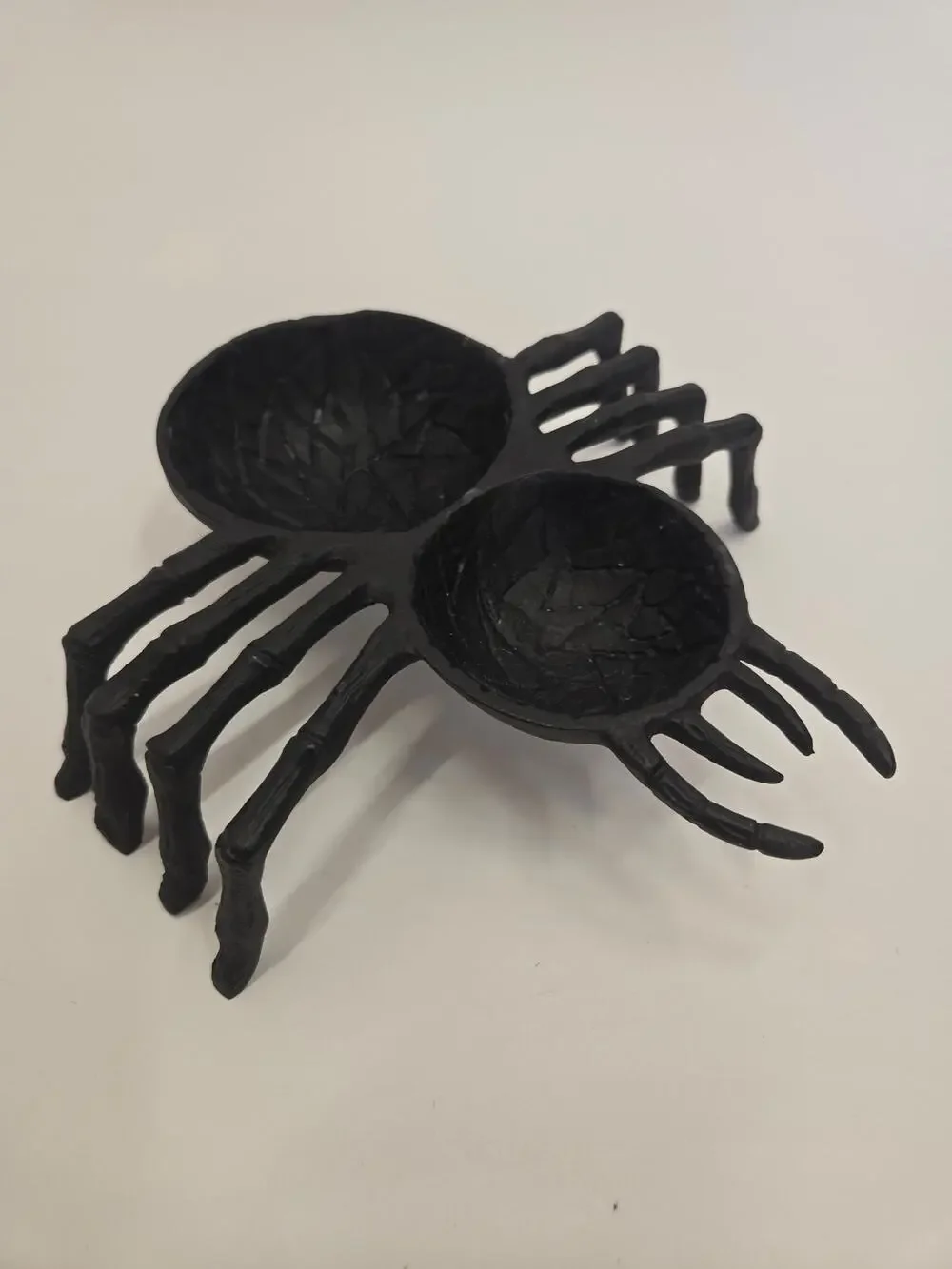 Halloween Metal Spider Candy Dish Dip Bowl Black Gothic Serving Decor 8